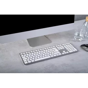CHERRY KW 9100 plonas FOR MAC klaviatūra universali USB + Bluetooth QWERTY anglų sidabrinė