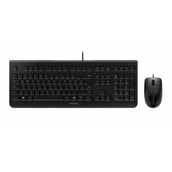 Laidinė Cherry CHERRY DC 2000 pilno dydžio USB klaviatūra su QWERTZ išdėstymu, 109 klavišai, 1,8 m kabelis, juoda — su pele