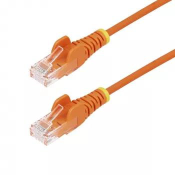 StarTech.com 2 m oranžinis plonas CAT6 eterneto kabelis, be užkabinimų, 100 W PoE, UTP, LSZH, 28AWG gryno vario viela, plonas RJ45 tinklo kabelis su įtempimo mažinimo elementais, individualiai testuotas