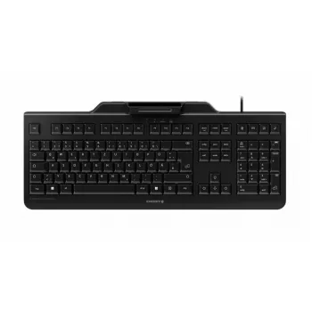 Laidinė Cherry KC 1000 SC pilno dydžio USB klaviatūra, QWERTZ išdėstymas, 109 klavišai, 1,8 m laidas, juoda
