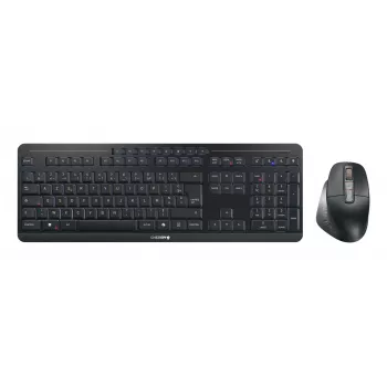 CHERRY Stream desktop ultimate klaviatūra Pelė įtraukta Namai/Biuras USB + RF belaidis + Bluetooth AZERTY prancūzų Juoda