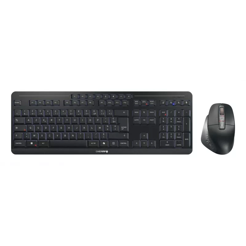CHERRY Stream desktop ultimate klaviatūra Pelė įtraukta Namai/Biuras USB + RF belaidis + Bluetooth AZERTY prancūzų Juoda