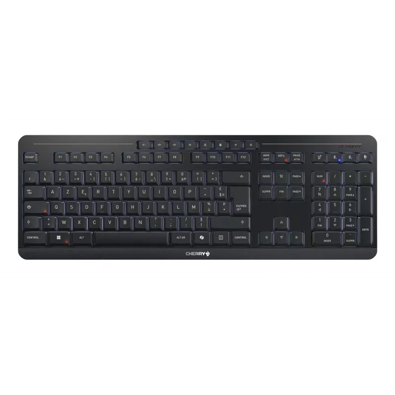 CHERRY Stream desktop ultimate klaviatūra Pelė įtraukta Namai/Biuras USB + RF belaidis + Bluetooth AZERTY prancūzų Juoda