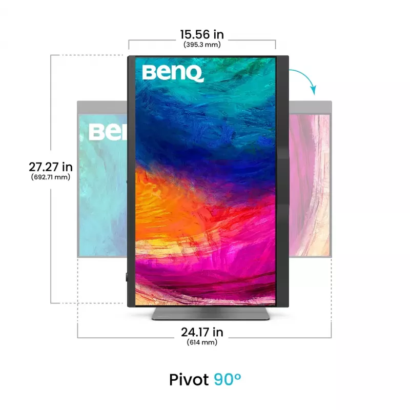 Kompiuterio monitorius BenQ PD2770U 27 colių 4K UHD (3840×2160) IPS LCD, 5 ms, 400 cd/m², USB 3.2 šakotuvas, VESA, reguliuojamas aukštis