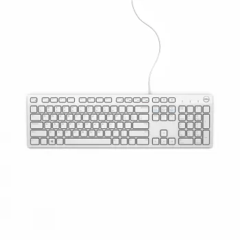 DELL Laidinė klaviatūra - KB216 - Vokiška (QWERTZ) - Balta, pilno dydžio (100 %), laidinė, USB, QWERTZ, balta