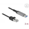 Tinklo kabelis DELOCK USB Type-A į RJ45 Gigabit Ethernet Cat6, 3 m, antracitas/juodas
