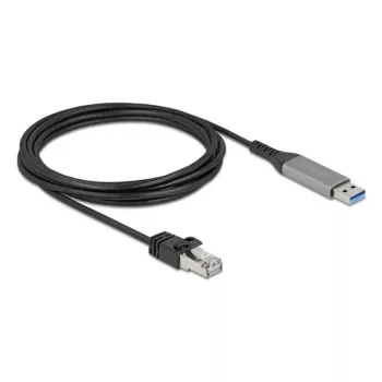 Tinklo kabelis DELOCK USB Type-A į RJ45 Gigabit Ethernet Cat6, 3 m, antracitas/juodas
