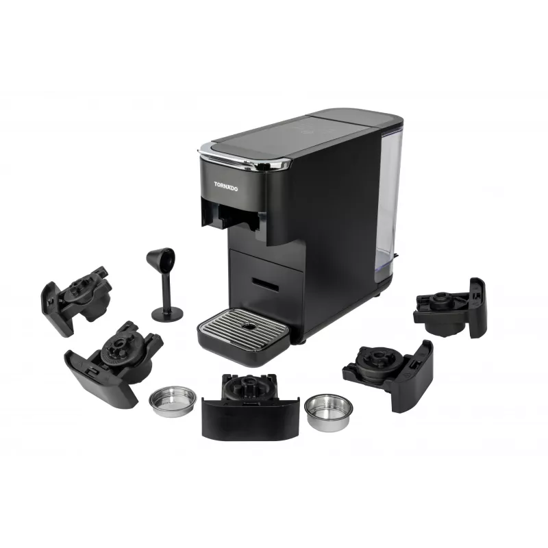 TORNADO TCM7042-GS | 5-in-1 Multi-Capsule Coffee Machine, Capsule coffee machine, 1.5 L, Coffee capsule, Ground coffee, 1350 W, Juoda