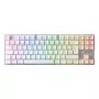 Belaidė žaidimų klaviatūra CHERRY MX 8.2 Pro TMR — Tenkeyless, QWERTZ vokiečių, USB + RF + Bluetooth, RGB, sidabrinė/baltos spalvos