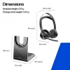HP Poly Voyager Focus 2-M USB-C-C ausinės USB-C/A adapteris įkrovimo stovas