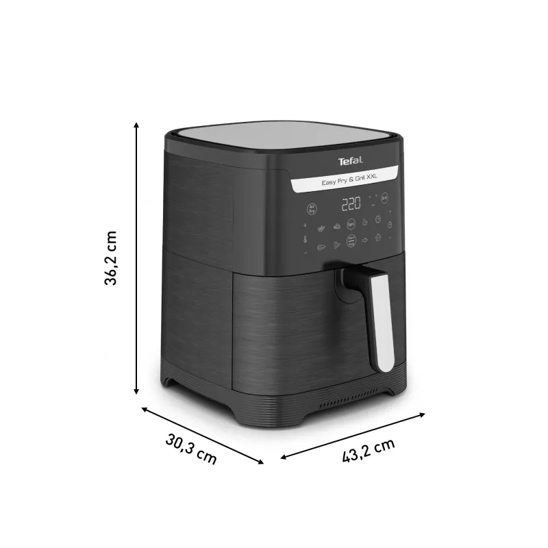 Karšto oro gruzdintuvė Tefal Easy Fry & Grill EY8018 6,5 l 1,5 kg 1830 W jutiklinis LCD juoda atskirai stovinti