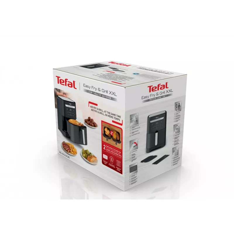 Karšto oro gruzdintuvė Tefal Easy Fry & Grill EY8018 6,5 l 1,5 kg 1830 W jutiklinis LCD juoda atskirai stovinti