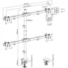 InLine stalinis laikiklis 4 televizorių / LED / TFT ekranų iki 81 cm 32 colių, maks. 9 kg