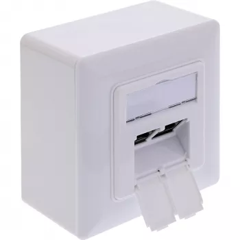 Kištukinis lizdas InLine 76842A 2 x RJ-45 baltas tinklo kabelis Cat 6a