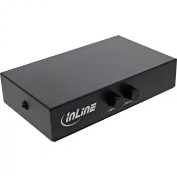 InLine USB 2.0 rankinis perjungiklis, USB-A įrenginys prie 2 kompiuterių, 75 mm, 115 mm, 25 mm, 128 g, 75 x 115 x 25 mm, 90 mm