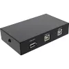 InLine USB 2.0 rankinis perjungiklis, USB-A įrenginys prie 2 kompiuterių, 75 mm, 115 mm, 25 mm, 128 g, 75 x 115 x 25 mm, 90 mm