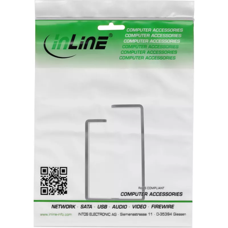 Kabelio laikiklis InLine 43x70mm metalinis juodas — universalus kabelių laikiklis, 12,3×70×55 mm