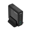 Mobilaus įrenginio įkroviklis Sitecom CH-1004 — universalus kintamosios srovės patalpų įkroviklis, 100–240 V įvestis, iki 20 V išvestis, 3 × USB-C, juodas