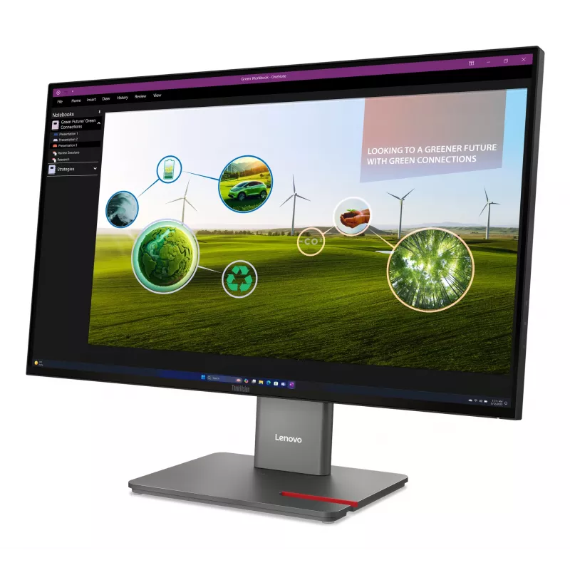 Lenovo ThinkVision P27Q-40 monitorius, 68,6 cm (27 colių), 2560 x 1440 pikselių, Quad HD, LED, 6 ms, juoda