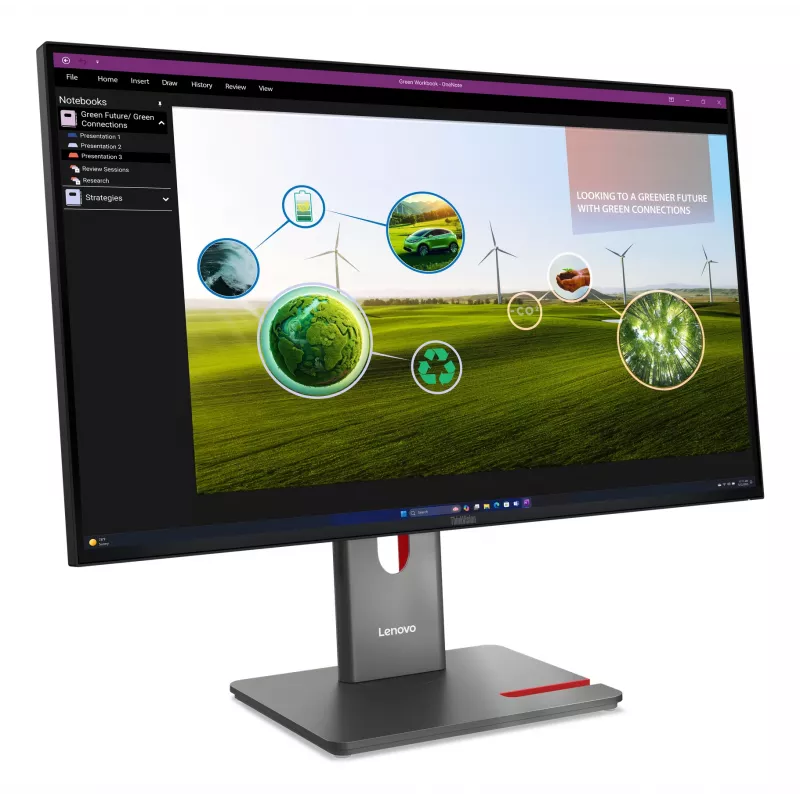 Lenovo ThinkVision P27Q-40 monitorius, 68,6 cm (27 colių), 2560 x 1440 pikselių, Quad HD, LED, 6 ms, juoda