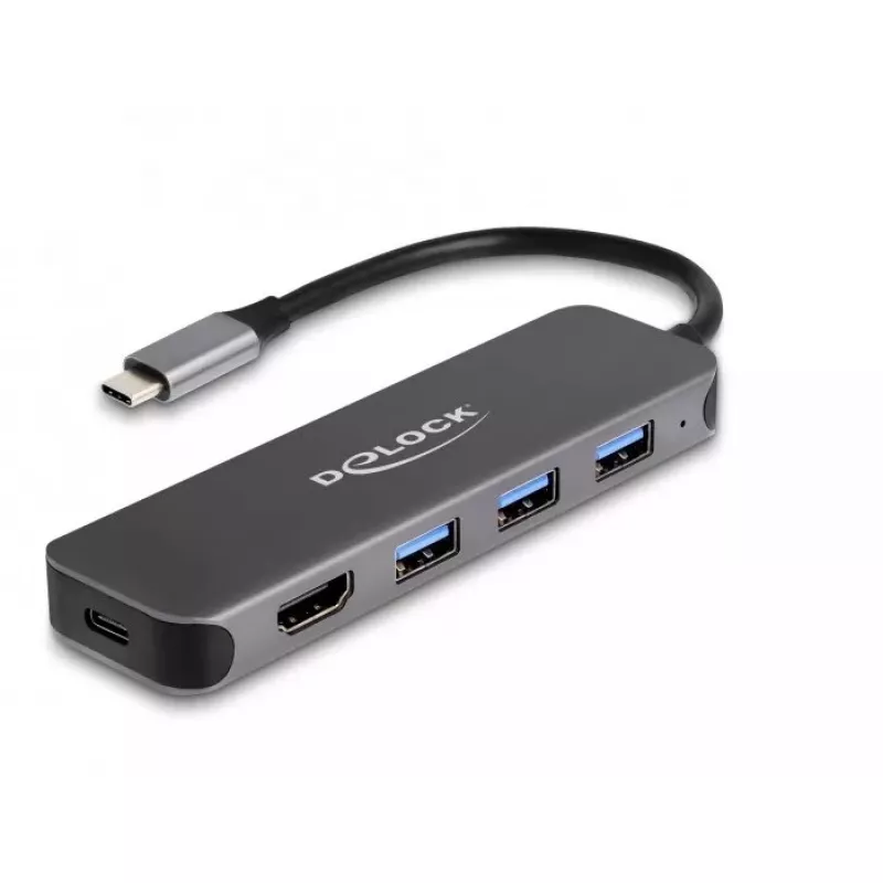 DeLOCK 64171 nešiojamojo kompiuterio dokas USB 3.2 Gen 1 Type-C 85 W Pilka