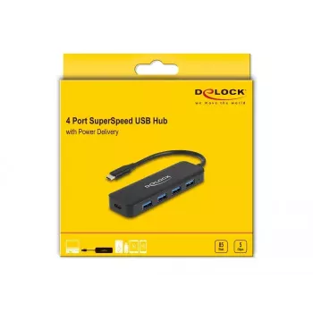 DeLOCK 64170 USB 3.2 Gen 1 Type-C šakotuvas 5000 Mbit/s juodas