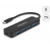 DeLOCK 64170 USB 3.2 Gen 1 Type-C šakotuvas 5000 Mbit/s juodas