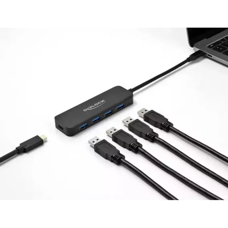 DeLOCK 64170 USB 3.2 Gen 1 Type-C šakotuvas 5000 Mbit/s juodas