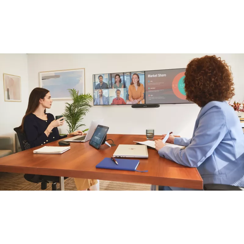 Vaizdo baras HP Poly Studio X32 All-In-One, 4K Ultra HD, 20 MP, 5 asmenims, Wi‑Fi, Ethernet, Bluetooth (be maitinimo šaltinio, TAA)