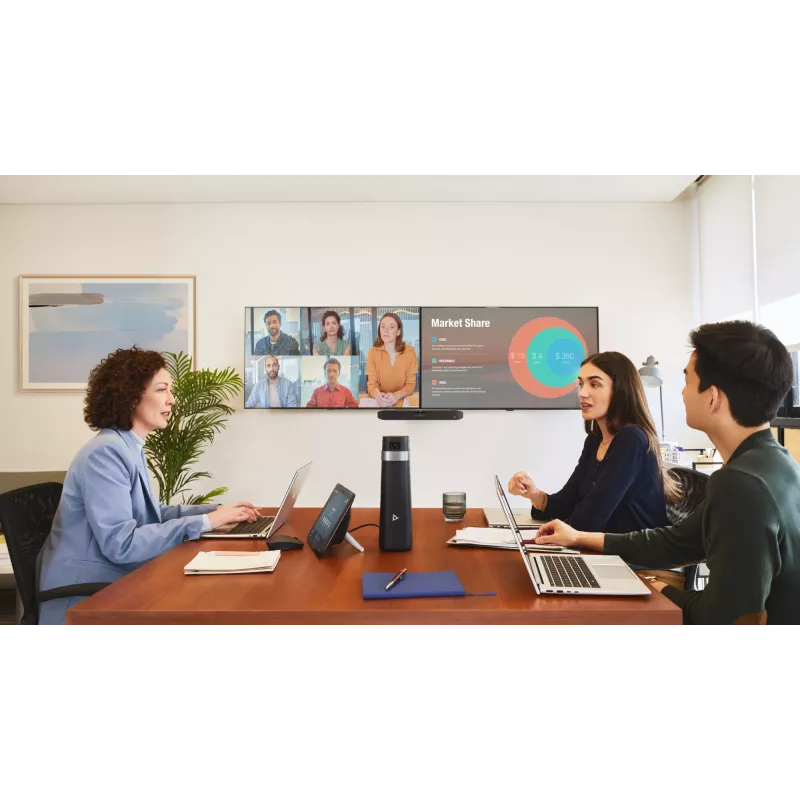 Vaizdo baras HP Poly Studio X32 All-In-One, 4K Ultra HD, 20 MP, 5 asmenims, Wi‑Fi, Ethernet, Bluetooth (be maitinimo šaltinio, TAA)