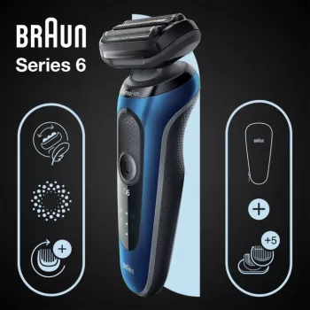 Braun Series 6 61-B1500s folijos skustuvas Trimeris Mėlynas