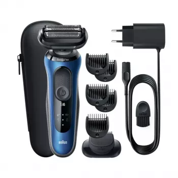 Braun Series 6 61-B1500s folijos skustuvas Trimeris Mėlynas