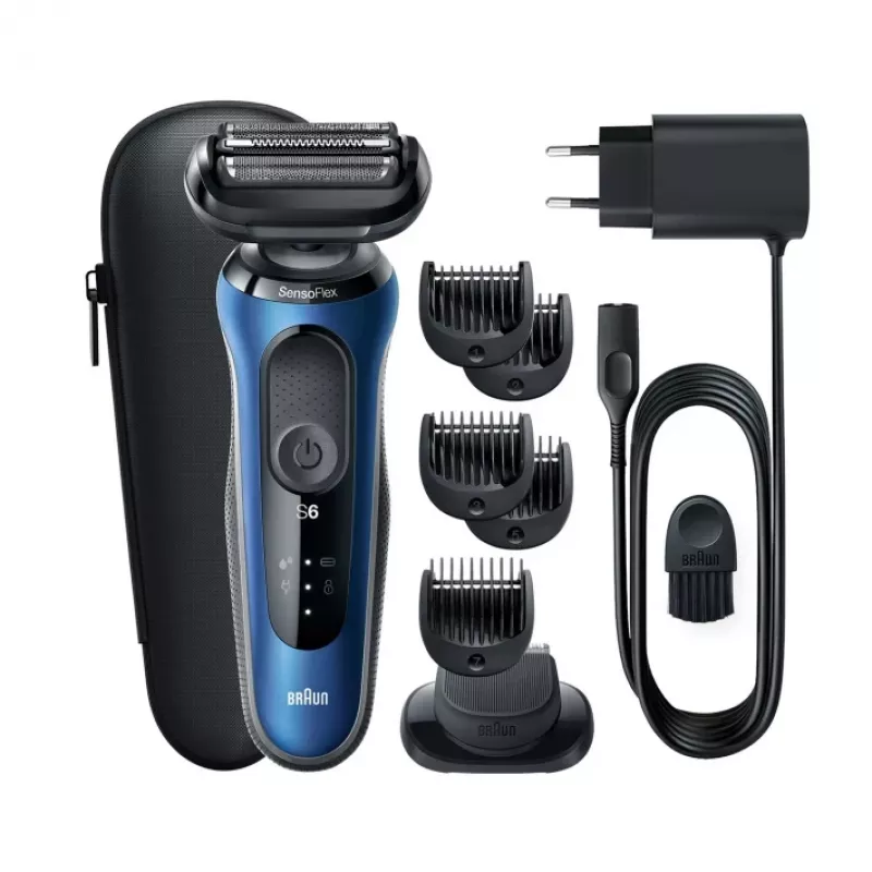 Braun Series 6 61-B1500s folijos skustuvas Trimeris Mėlynas