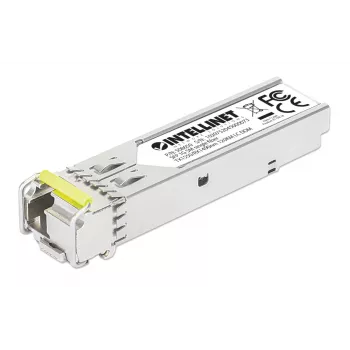 Intellinet Gigabit Fiber WDM Bi-Directional SFP Optical siųstuvas-imtuvas Module 1000Base-BX-D (LC) Single-Mode Port, 120 km (75 mi.), BiDi WDM (RX1490/TX1550), MSA-compliant for Maximum Compatibility, Sidabrinė
