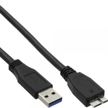 InLine USB 3.2 Gen.1 kabelis, A tipo kištukas / Micro B kištukas, juodas, 1,5 m