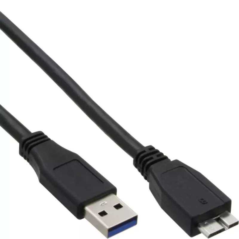 InLine USB 3.2 Gen.1 kabelis, A tipo kištukas / Micro B kištukas, juodas, 1,5 m