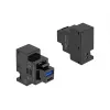 DELOCK Keystone modulis 41482 su USB-C ir USB-A jungtimis, plokščias, juodas