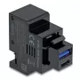 DELOCK Keystone modulis 41482 su USB-C ir USB-A jungtimis, plokščias, juodas