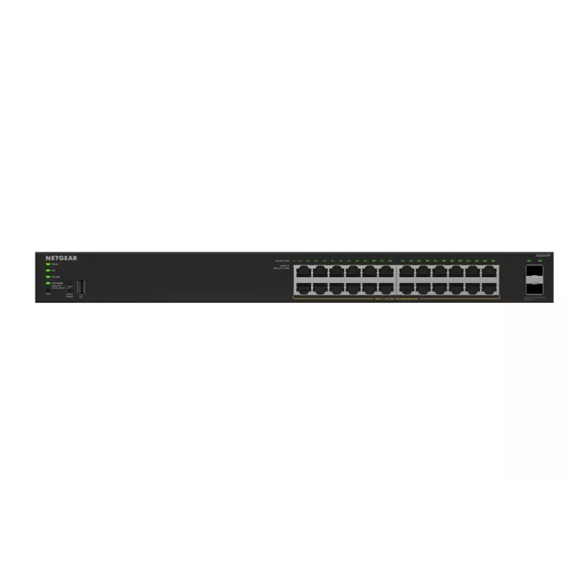 NETGEAR GS324TPv2 valdomas L2/L3 gigabitetherneto (10/100/1000) maitinimas per eternetą (PoE) 1U juodas