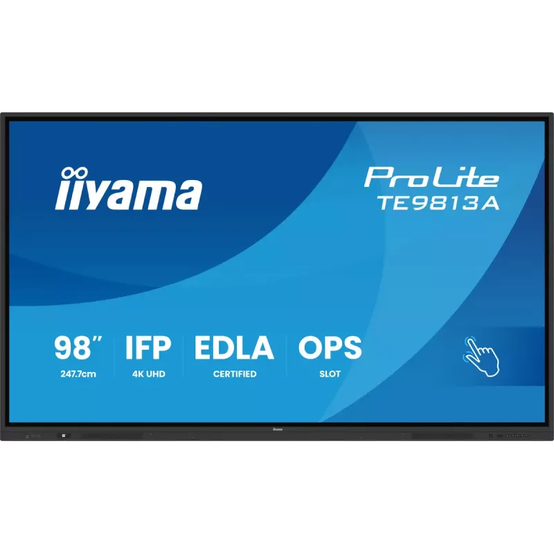 Interaktyvus plokščiasis ekranas IIYAMA TE9813A-B2AG 97,5 colio (2,48 m) 4K Ultra HD 500 cd/m² Wi‑Fi Android 24/7 Juoda
