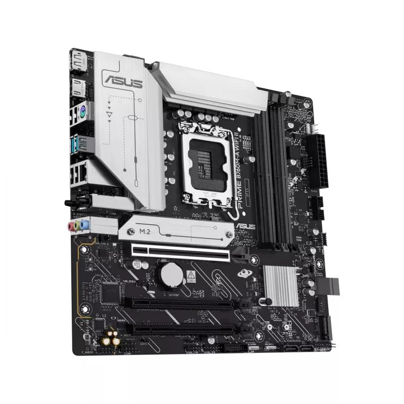 Pagrindinė plokštė ASUS PRIME B760M-A WIFI II micro ATX, Intel B760, LGA 1700, DDR5, 4 DIMM lizdai, iki 256 GB, Wi‑Fi 6E, 2,5Gb Ethernet