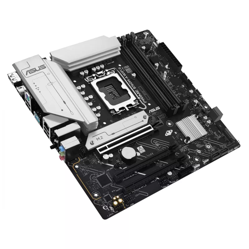 Pagrindinė plokštė ASUS PRIME B760M-A WIFI II micro ATX, Intel B760, LGA 1700, DDR5, 4 DIMM lizdai, iki 256 GB, Wi‑Fi 6E, 2,5Gb Ethernet
