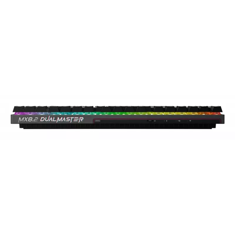 Mechaninė žaidimų klaviatūra Cherry MX 8.2 Pro TMR Wireless Tenkeyless 88 klavišai RGB USB + RF + Bluetooth QWERTY US International juoda