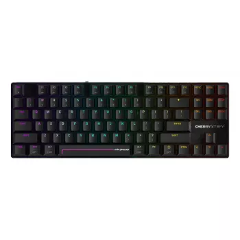 Mechaninė žaidimų klaviatūra Cherry MX 8.2 Pro TMR Wireless Tenkeyless 88 klavišai RGB USB + RF + Bluetooth QWERTY US International juoda