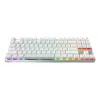 Belaidė žaidimų klaviatūra Cherry MX 8.2 Pro TMR — Tenkeyless 88 klavišų, USB + RF + Bluetooth, magnetiniai-mechaniniai jungikliai, RGB, sidabrinė/baltos spalvos