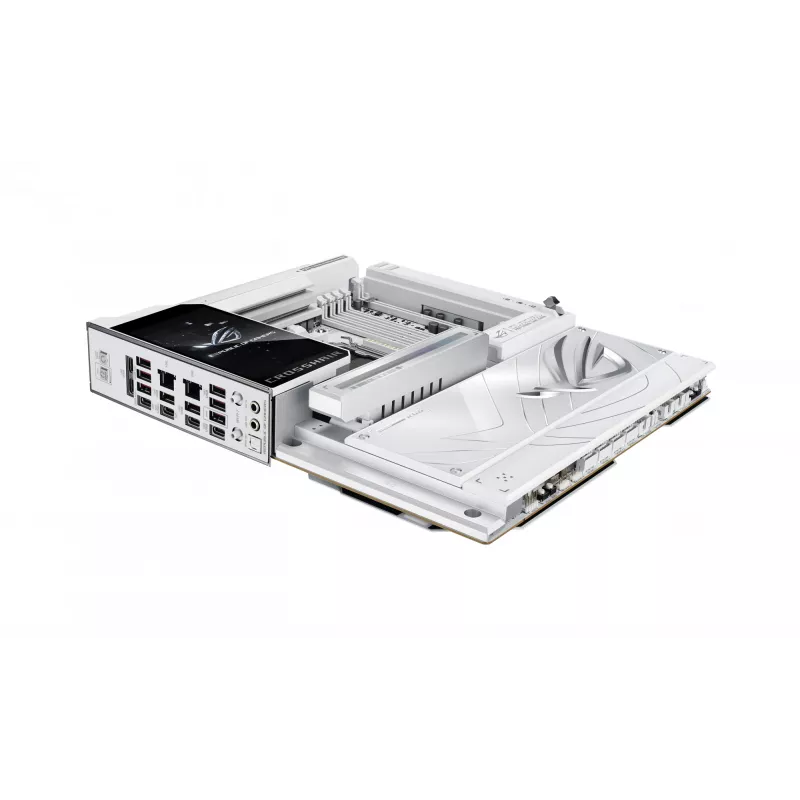 Motininė plokštė ASUS ROG CROSSHAIR X870E GLACIAL — AMD X870E, Socket AM5, E-ATX, DDR5, iki 256 GB, Wi‑Fi 7, 10Gb Ethernet