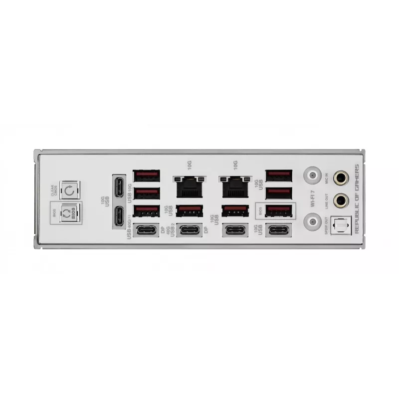 Motininė plokštė ASUS ROG CROSSHAIR X870E GLACIAL — AMD X870E, Socket AM5, E-ATX, DDR5, iki 256 GB, Wi‑Fi 7, 10Gb Ethernet