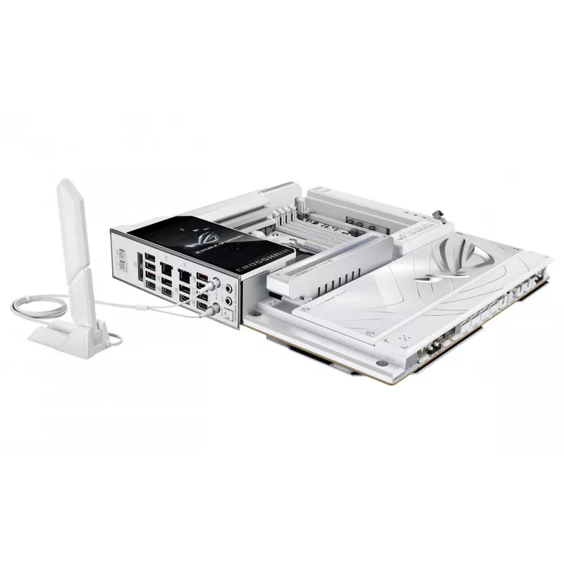 Motininė plokštė ASUS ROG CROSSHAIR X870E GLACIAL — AMD X870E, Socket AM5, E-ATX, DDR5, iki 256 GB, Wi‑Fi 7, 10Gb Ethernet