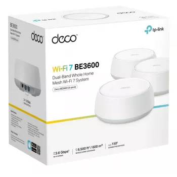 TP-Link Deco BE3600 Dviejų juostų (2,4 GHz / 5 GHz) Wi-Fi 7 (802.11be) Baltas 2 Vidinė