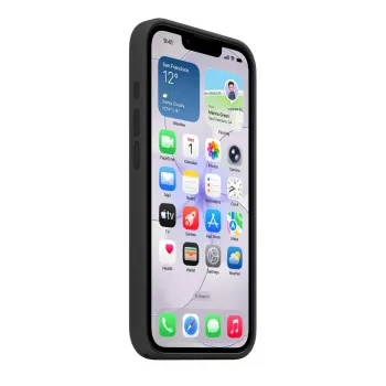Silikoninis dėklas su MagSafe, skirtas Apple iPhone 17e — juodas, silikonas ir mikro pluoštas, 6,1 colio